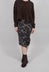 Ruched Pencil Skirt in Leo Big Black Cloud  - 1390307