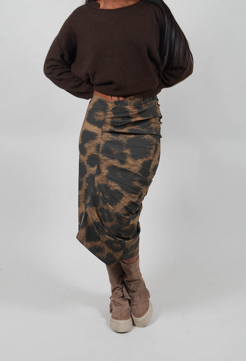 Ruched Pencil Skirt in Leo Big Cloud - 1390307