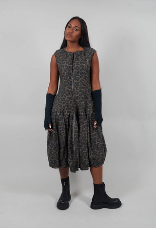 Balloon Hem Dress in Leo Black Cloud  - 1390913