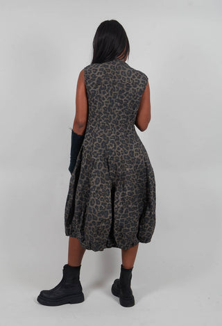 Balloon Hem Dress in Leo Black Cloud  - 1390913
