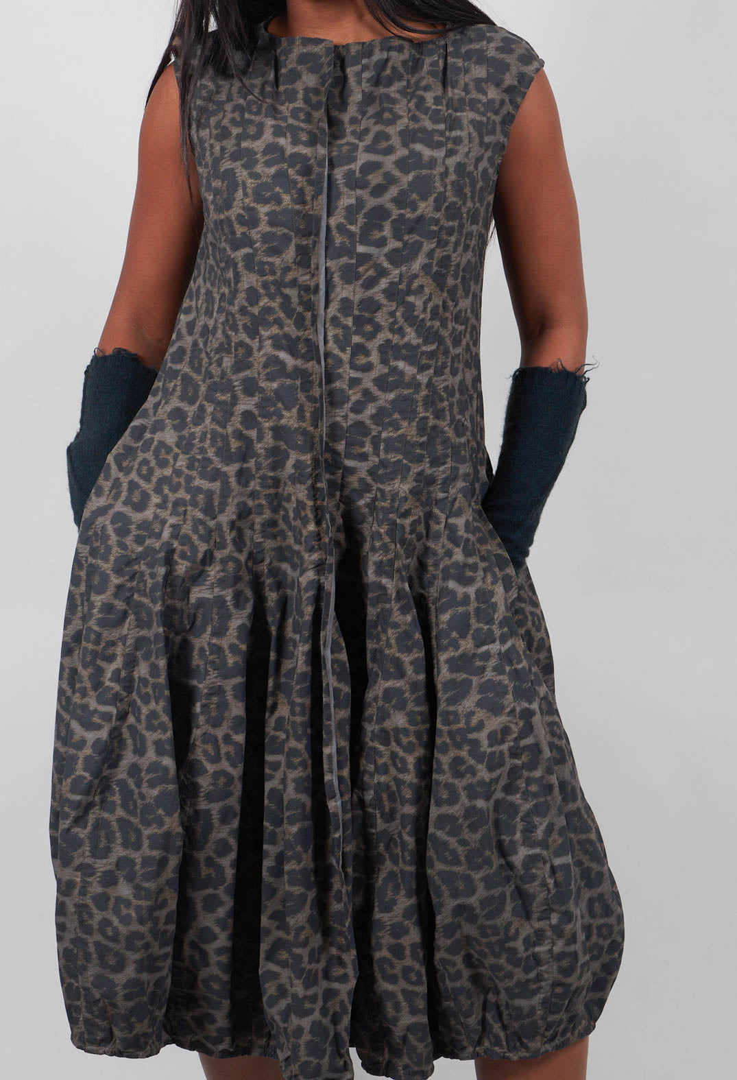 Balloon Hem Dress in Leo Black Cloud  - 1390913