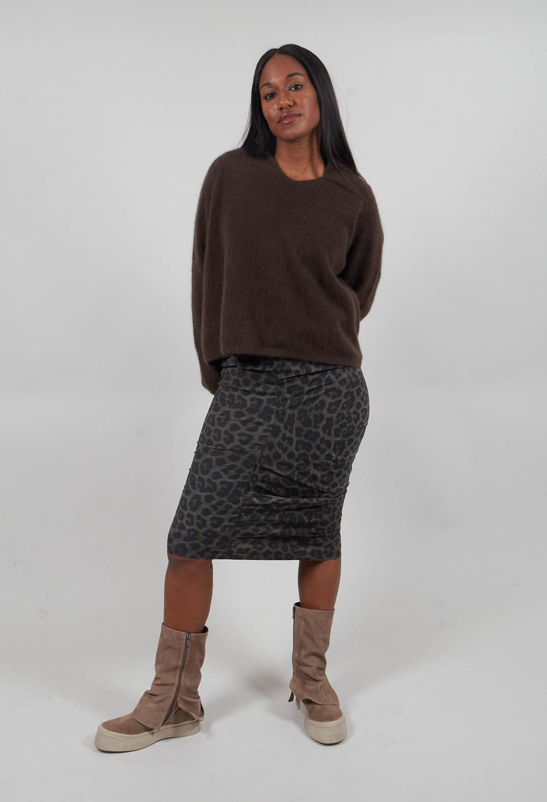 Boxy Fit Jumper in Umbra  - 1410701
