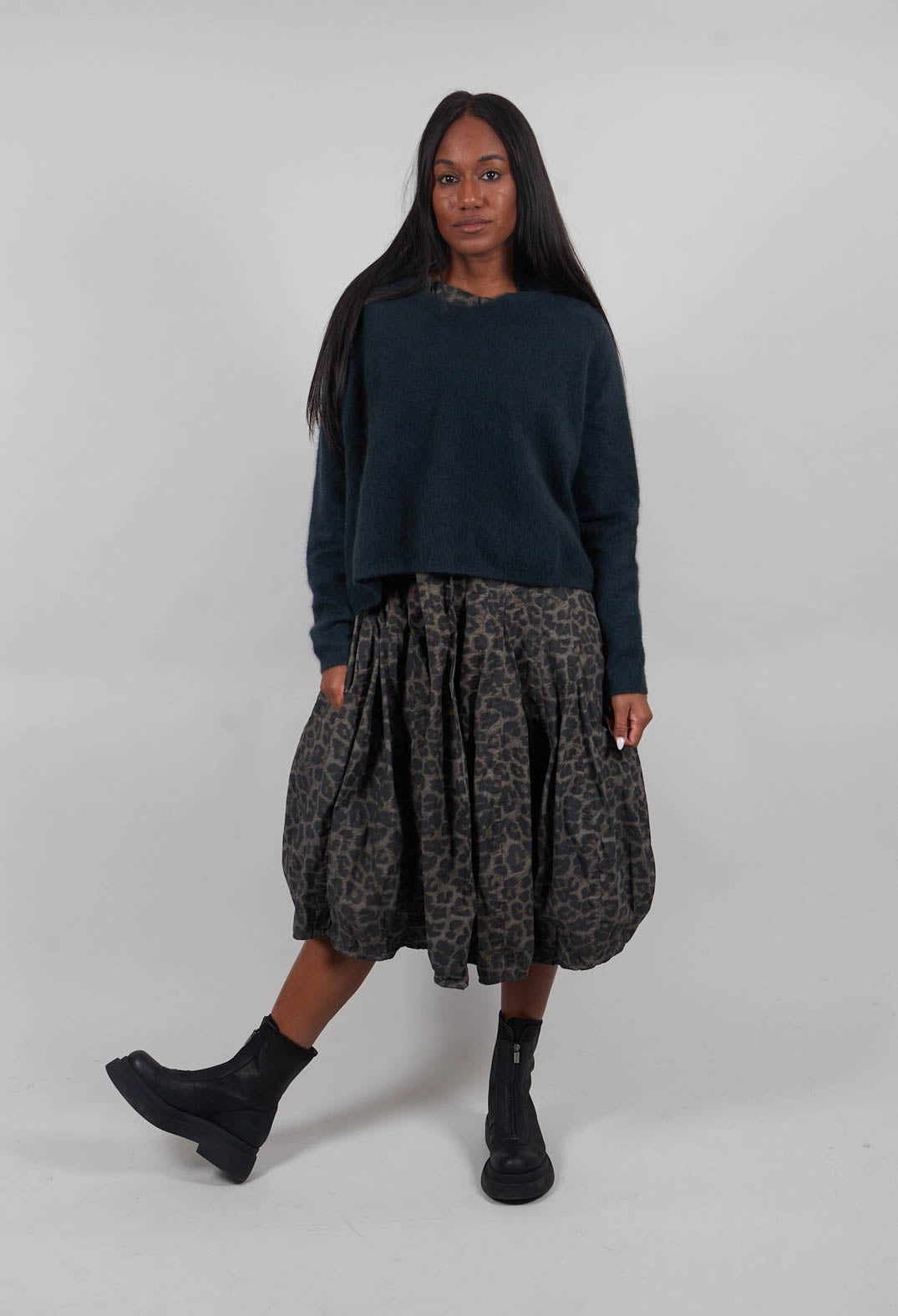 Boxy Fit Jumper in Petrol  - 1410701