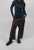 Leather Drop Crotch Trousers in Umbra  - 1480106