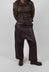 Leather Drop Crotch Trousers in Umbra  - 1480106