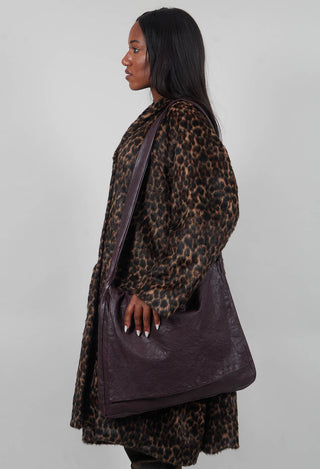 Leather Messenger Bag in Purple  - 1482507