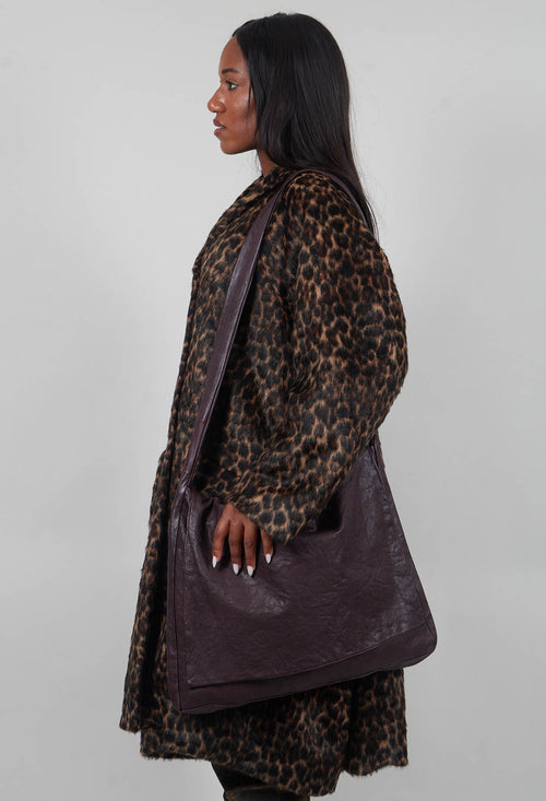 Leather Messenger Bag in Purple  - 1482507