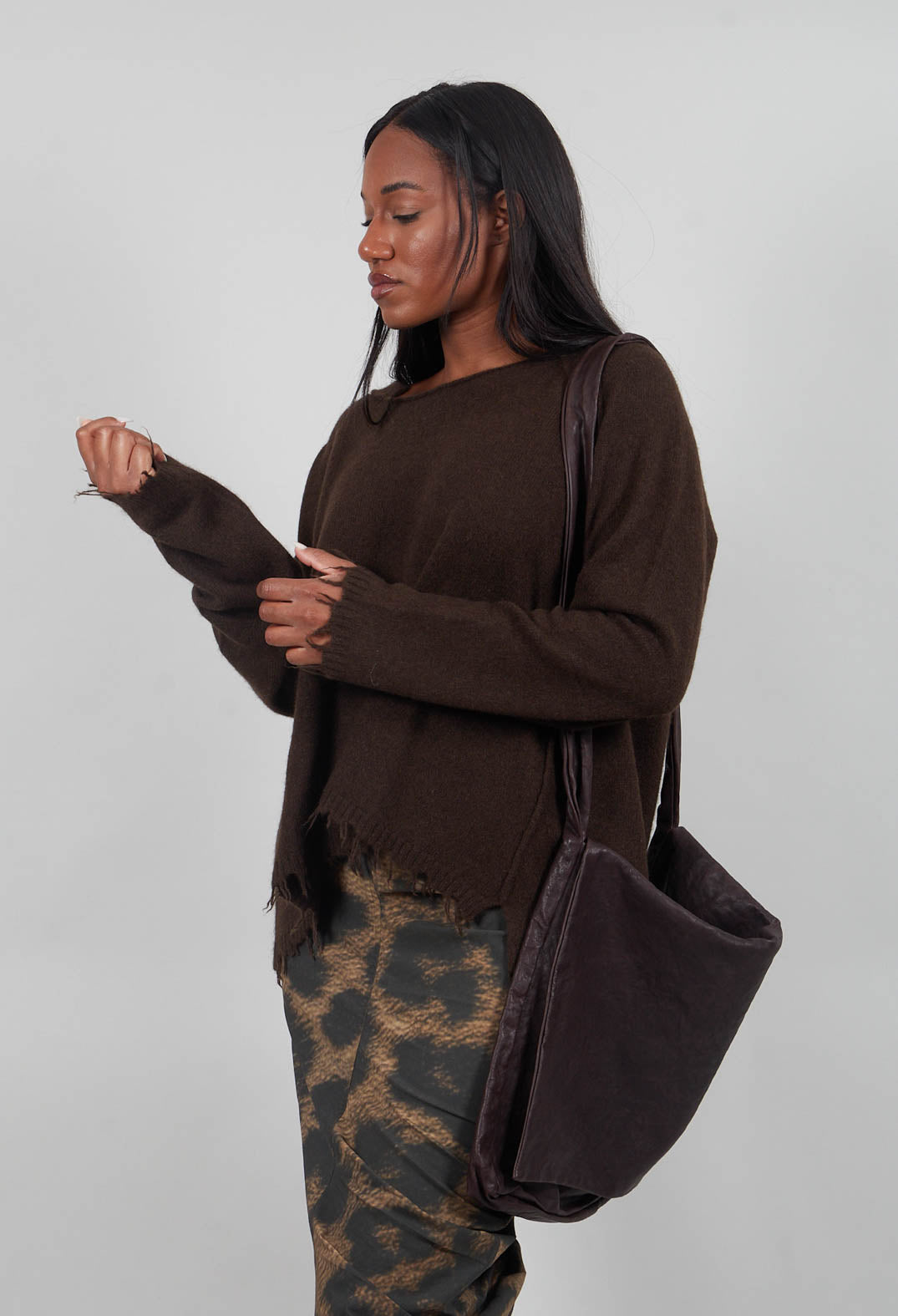 Raw Edge Jumper in Umbra - 1530702