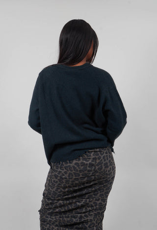 Raw Edge Jumper in Petrol  - 1530702