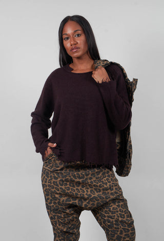 Raw Edge Jumper in Purple  - 1530702