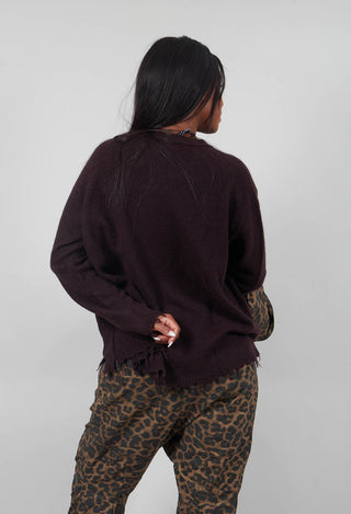 Raw Edge Jumper in Purple  - 1530702