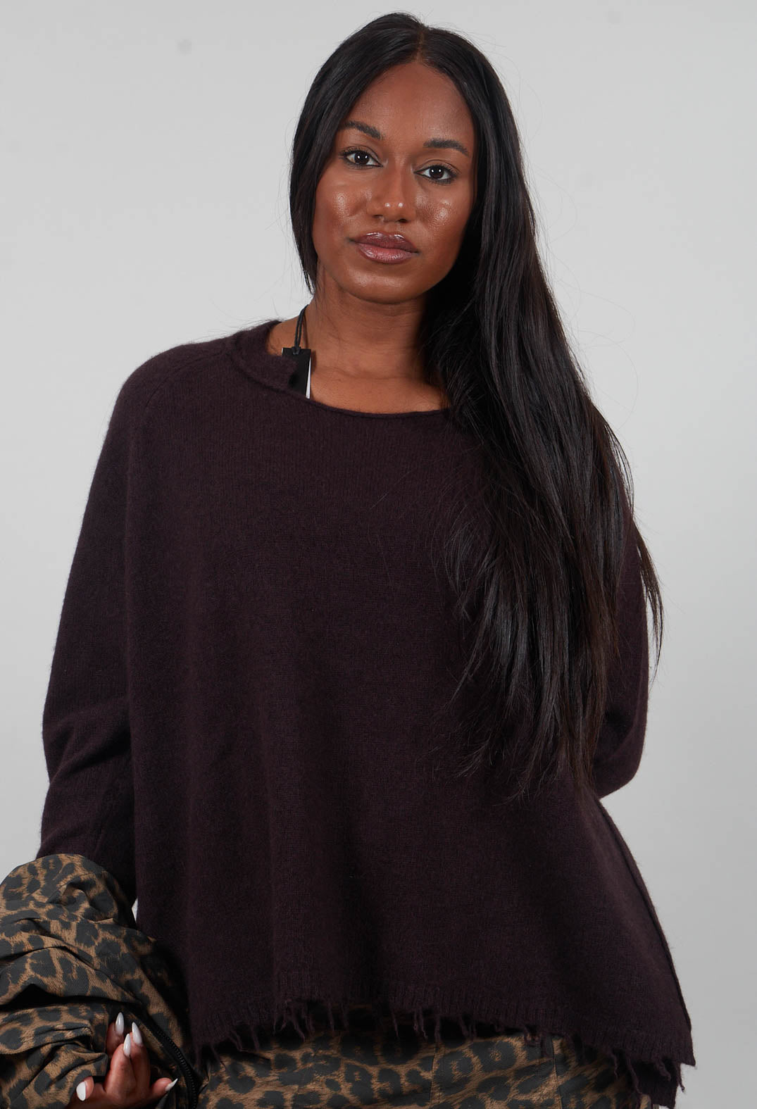 Raw Edge Jumper in Purple  - 1530702