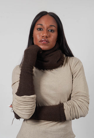 Raw Edge Fingerless Gloves in Umbra  - 1533109