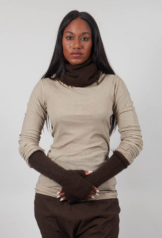 Raw Edge Fingerless Gloves in Umbra  - 1533109