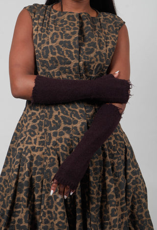 Raw Edge Fingerless Gloves in Purple - 1533109