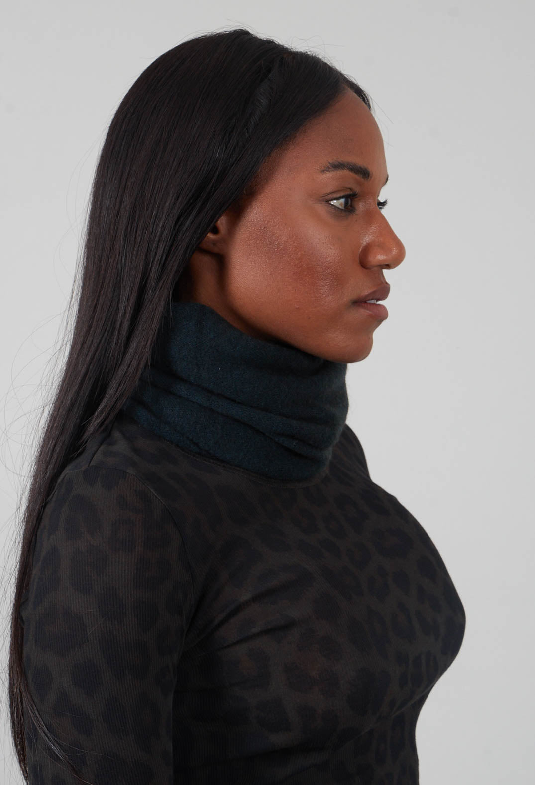 Raw Edge Snood in Petrol  - 1534610