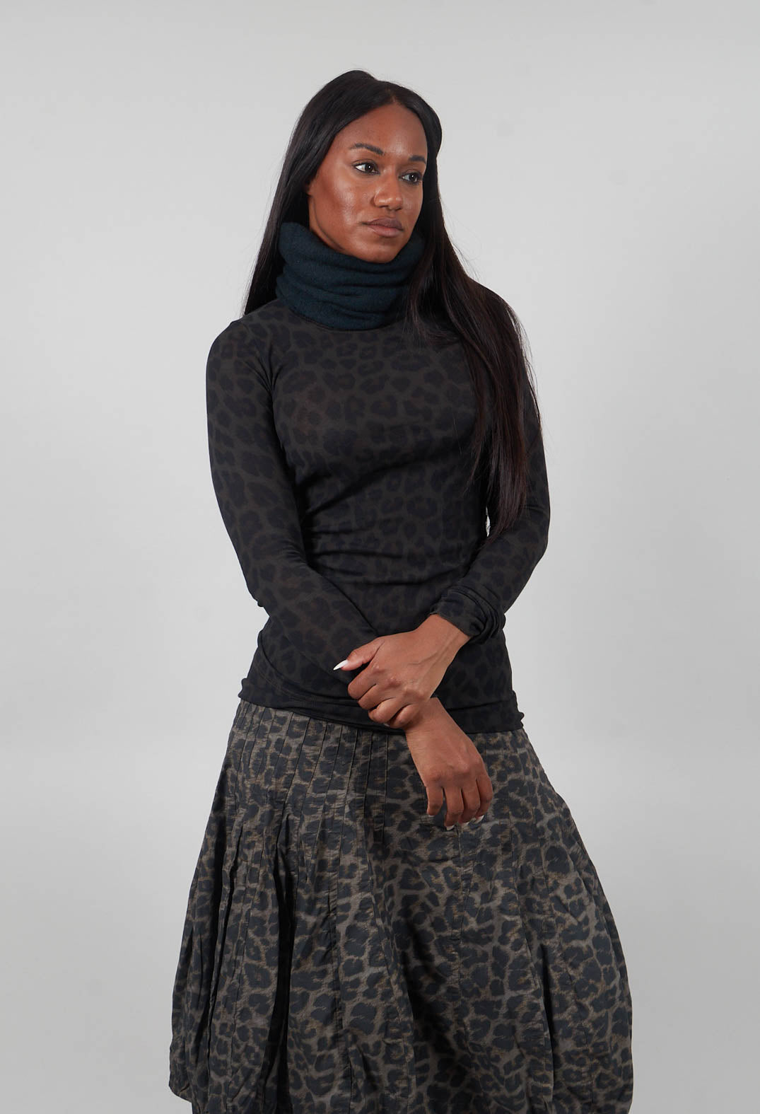 Raw Edge Snood in Petrol  - 1534610