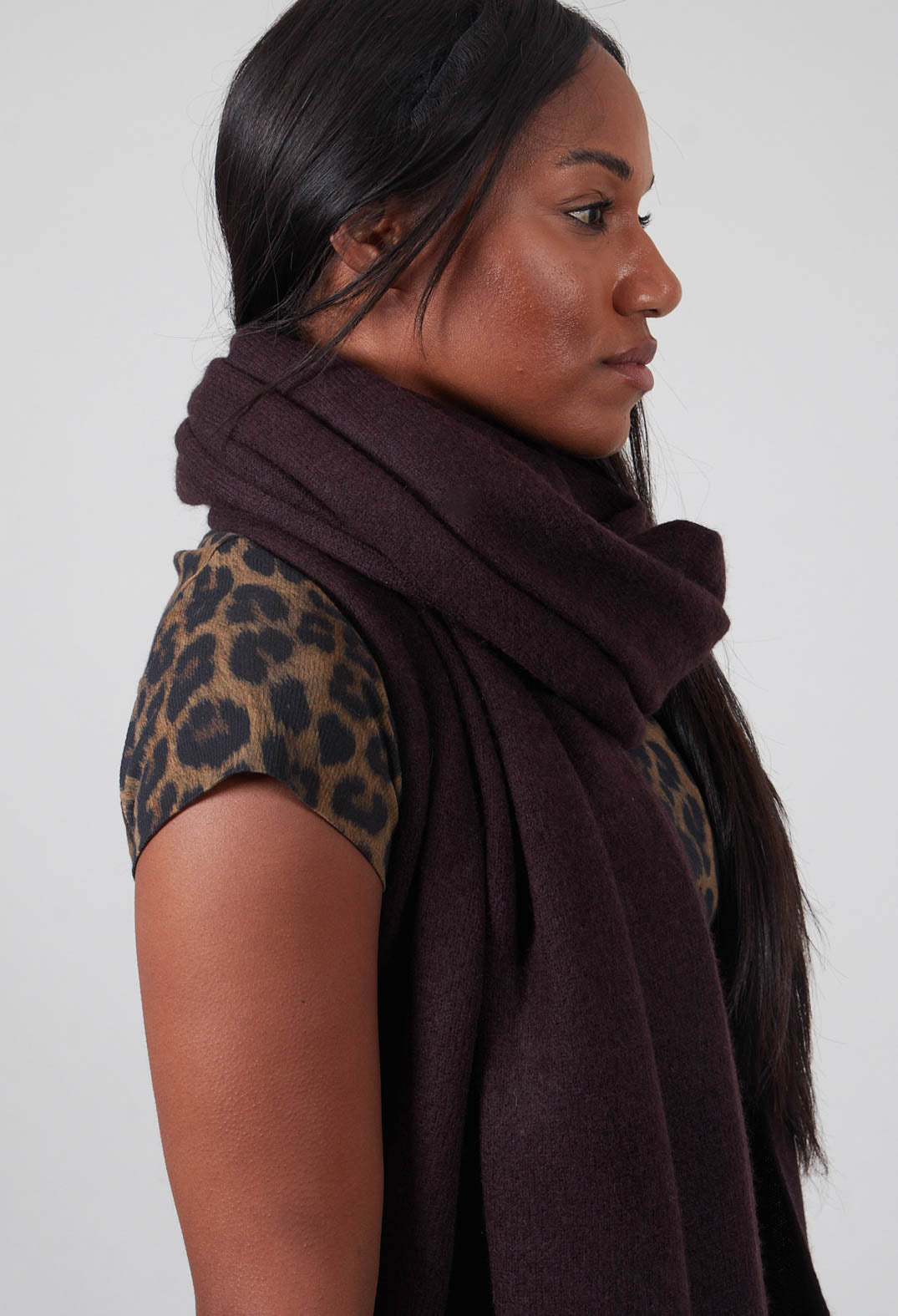 Raw Edge Scarf in Purple  - 1537711
