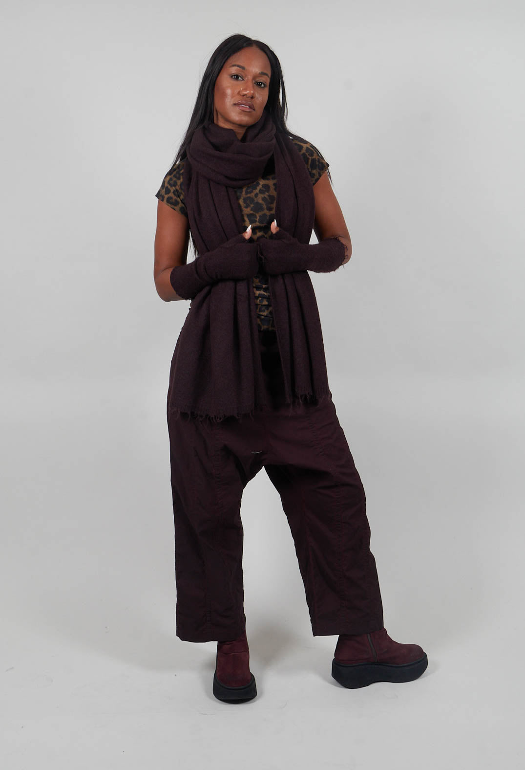 Raw Edge Scarf in Purple  - 1537711