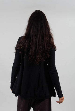 Flared Jersey Top in Black Cloud - 1560508