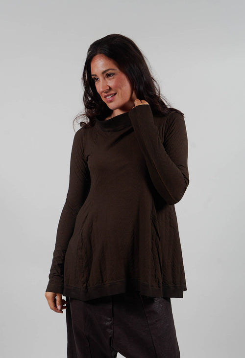 Flared Jersey Top in Umbra Cloud  - 1560508