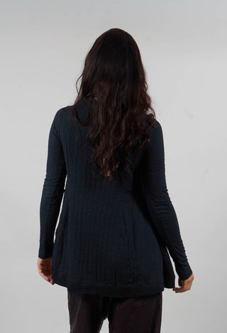 Flared Jersey Top in Petrol Cloud  - 1560508