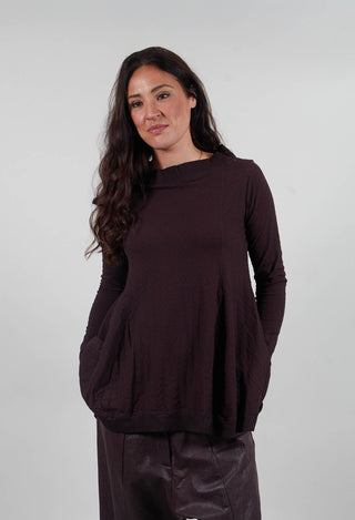 Flared Jersey Top in Purple Cloud  - 1560508