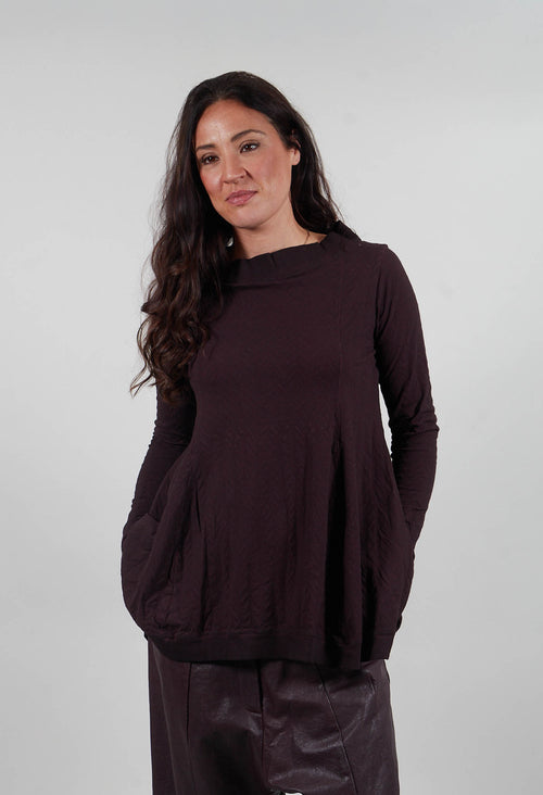 Flared Jersey Top in Purple Cloud  - 1560508