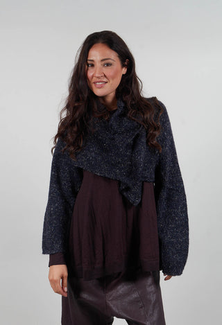 Cropped Jumper in Black Melange - 1660701