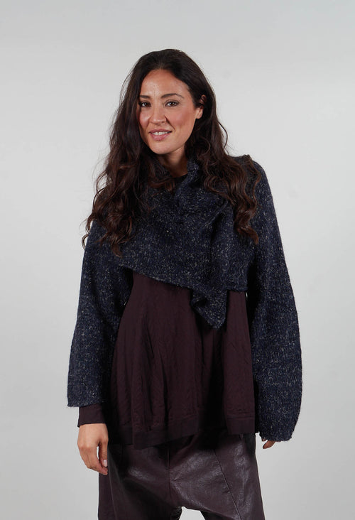 Cropped Jumper in Black Melange - 1660701