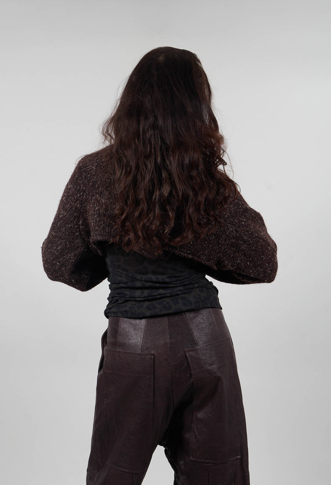 Cropped Jumper in Umbra Melange  - 1660701