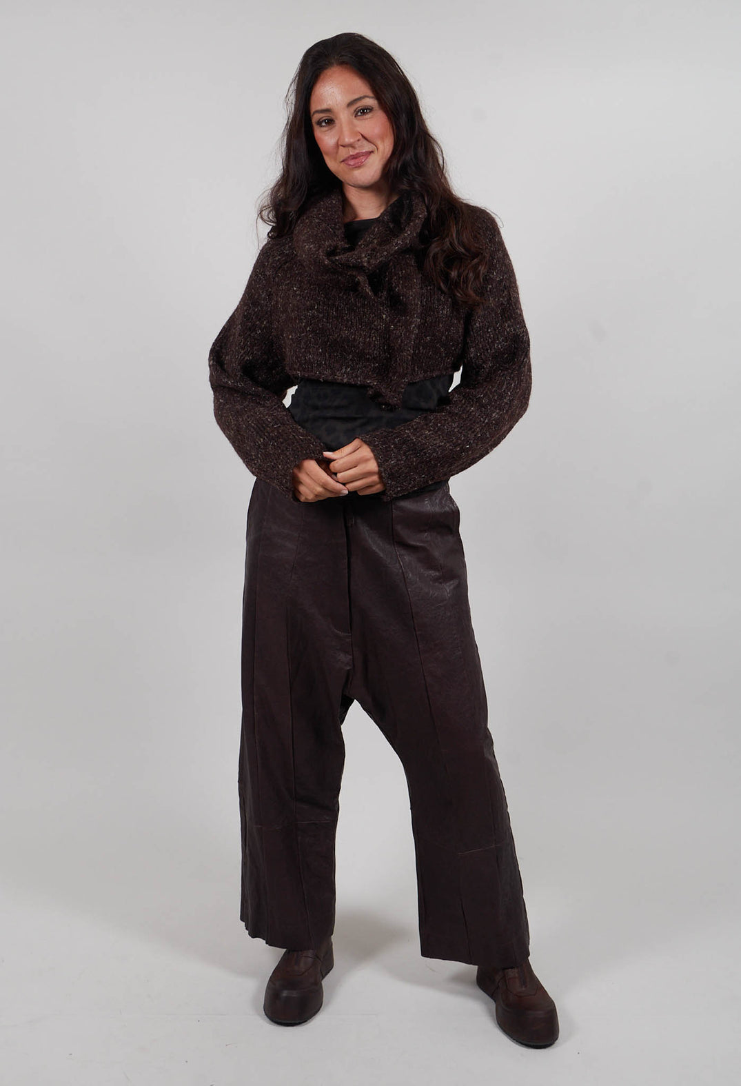 Cropped Jumper in Umbra Melange  - 1660701