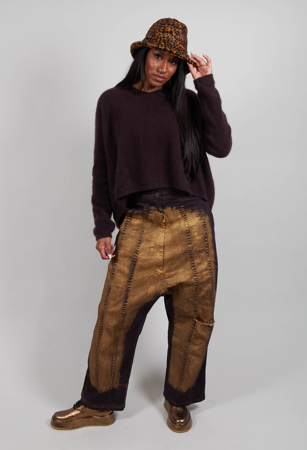 Leather Hat in Leo Light  - 1761705