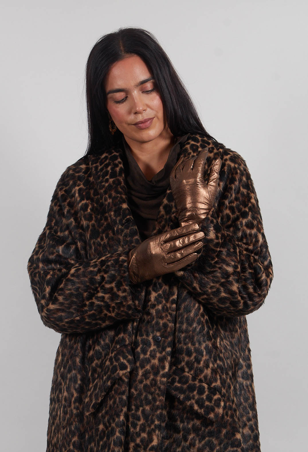 Leather Gloves in Bronze - 1802002