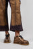 Platform Sole Leather Brogues in Gold - 1985216