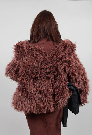 Shaggy Faux Fur Coat in Henna Cloud  - 2011102