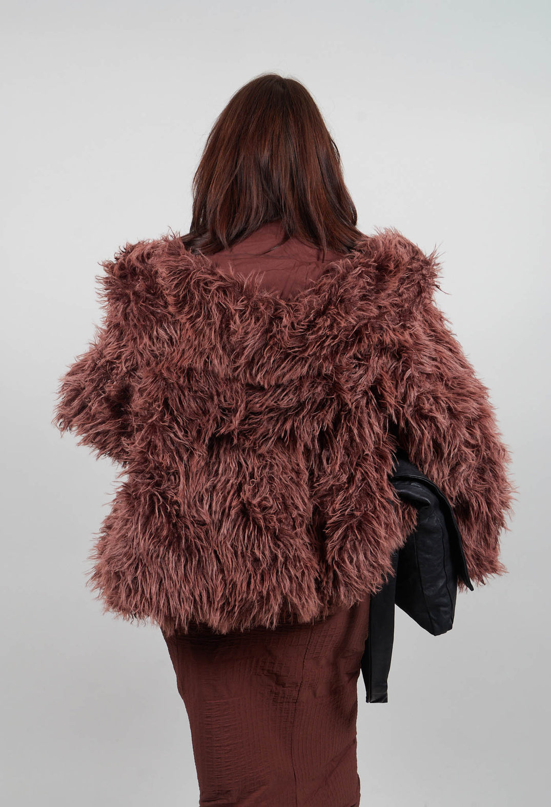 Shaggy Faux Fur Coat in Henna Cloud  - 2011102