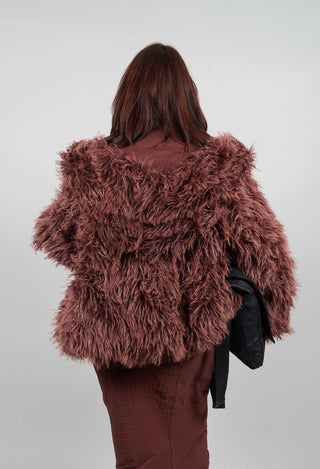 Shaggy Faux Fur Coat in Henna Cloud  - 2011102