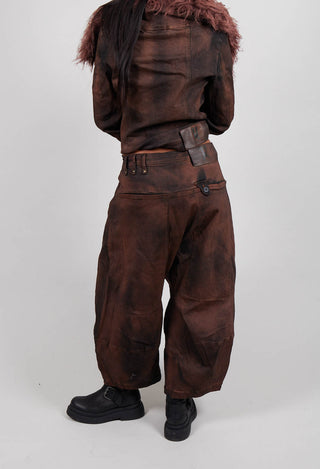 Balloon Leg Drop Crotch Trousers in Henna Cloud - 2040103
