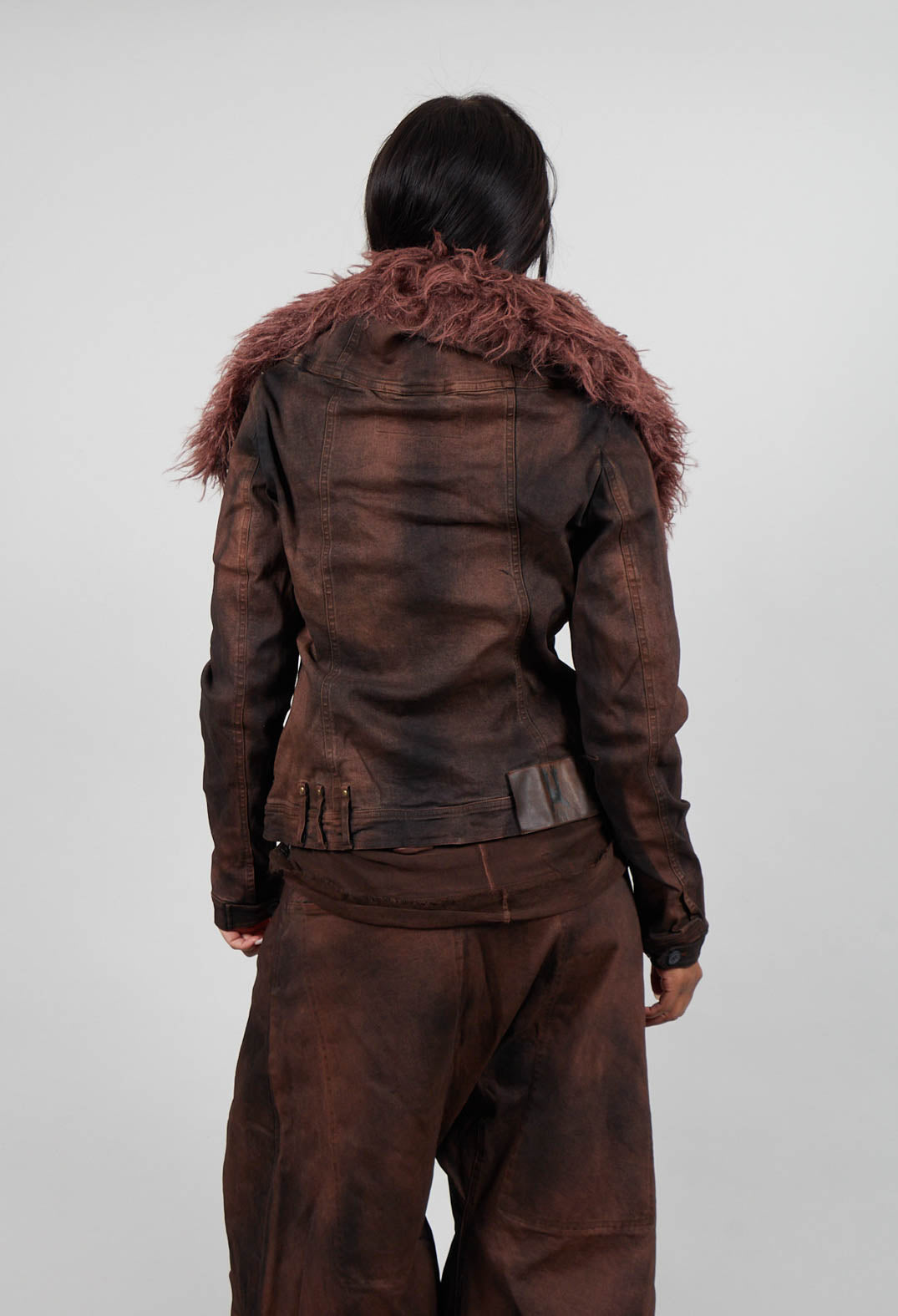 Jacket with Faux Fur Collar in Henna Cloud - 2041109