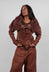 Jacket with Faux Fur Collar in Terracotta Cloud Shade - 2041109