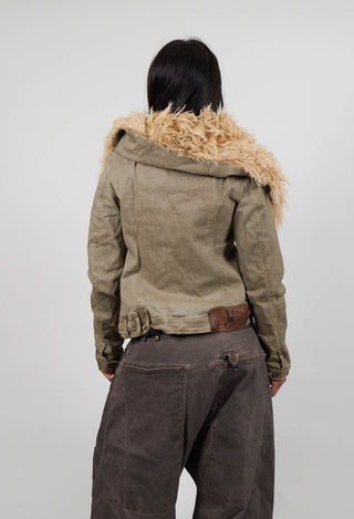 Jacket with Faux Fur Collar in Clay Cloud  - 2041109