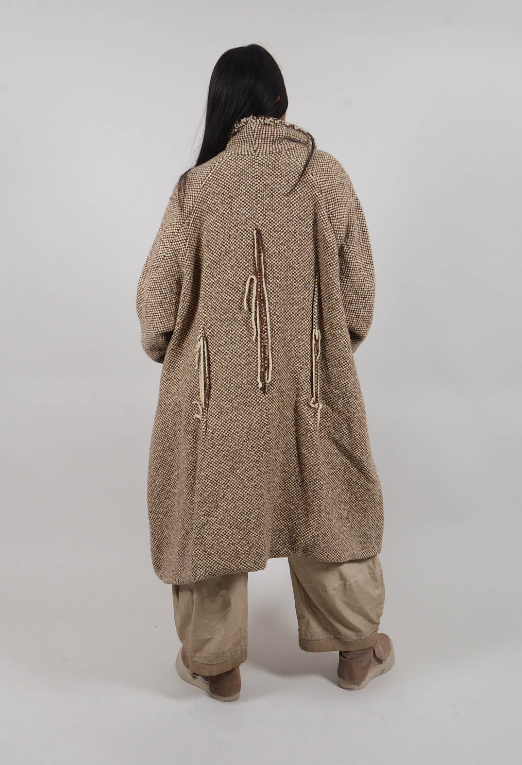Oversized Raw Edge Coat in Dakar Check - 2051206