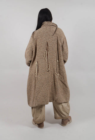 Oversized Raw Edge Coat in Dakar Check - 2051206