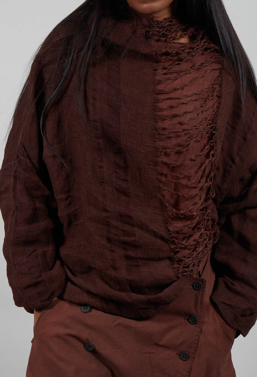 Top with Ladder Detail in Henna Cloud  - 2090602