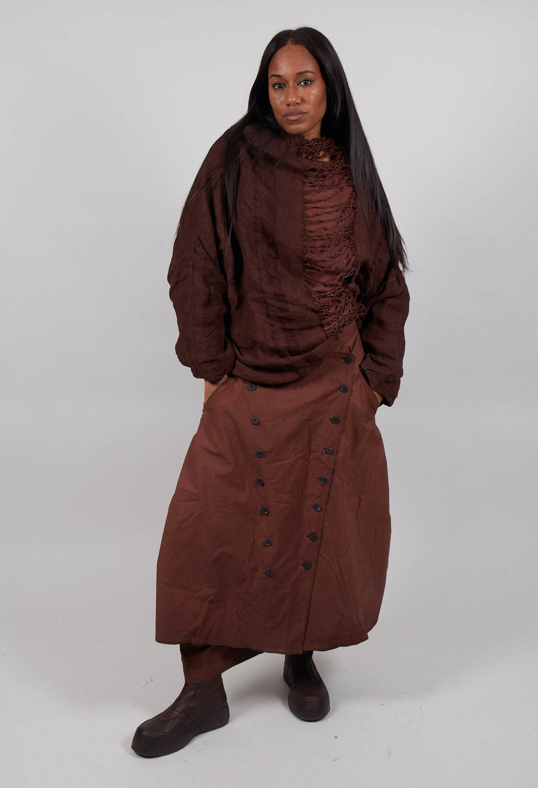 Top with Ladder Detail in Henna Cloud  - 2090602