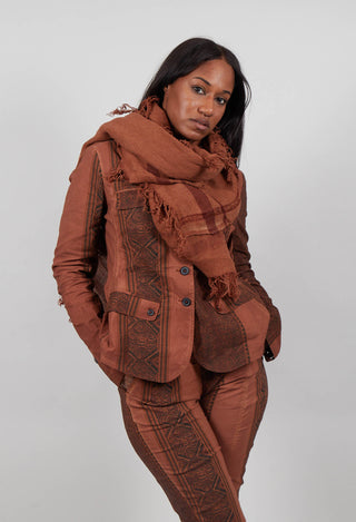 Linen Scarf in Terracotta Cloud - 2091406