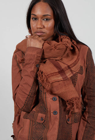 Linen Scarf in Terracotta Cloud - 2091406
