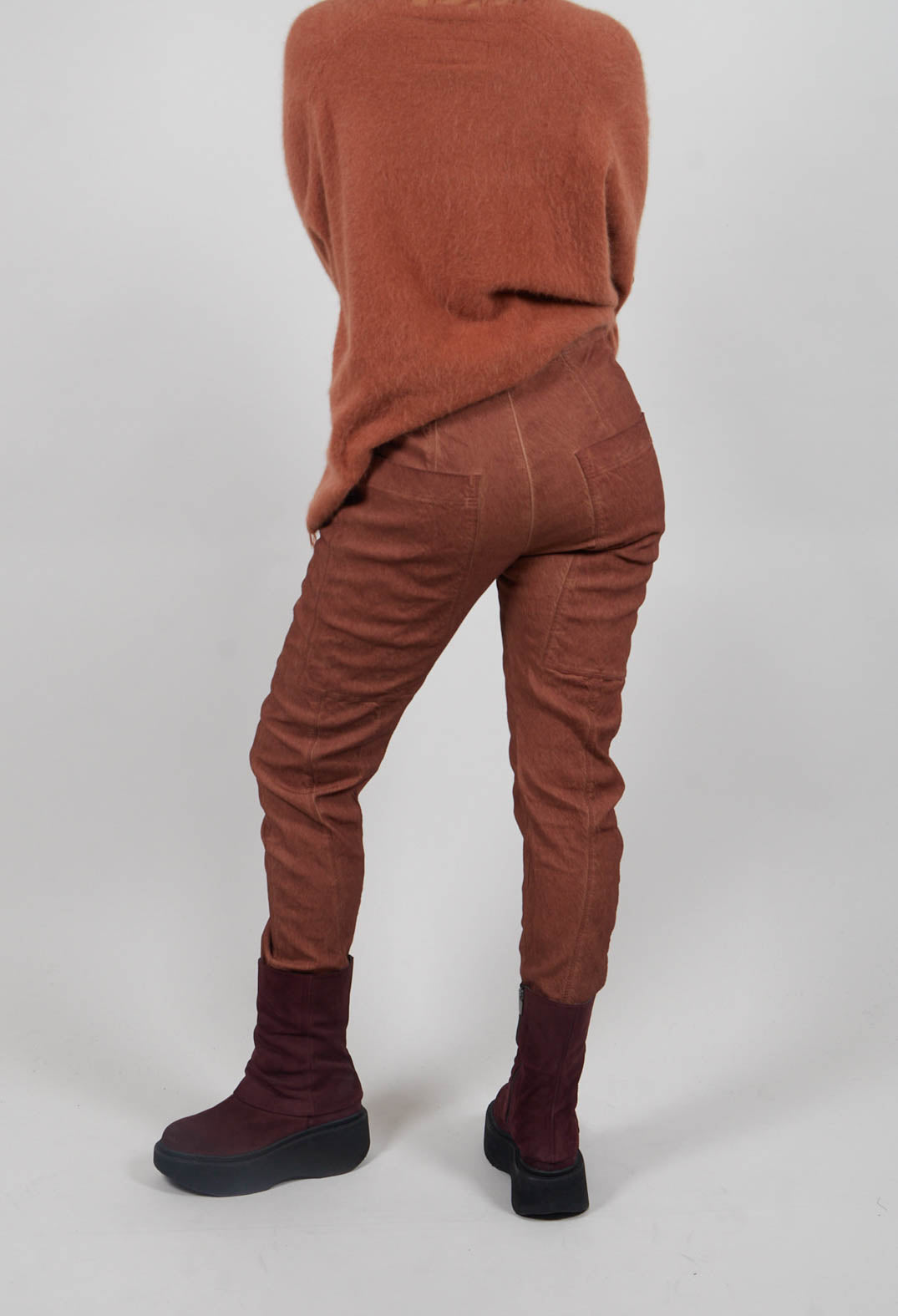 Slim Leg Trousers in Terracotta Cloud - 2120101
