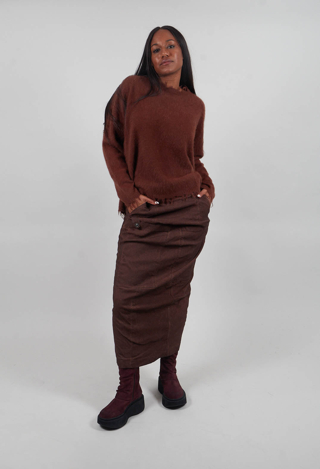 Fitted Maxi Skirt in Henna Cloud  - 2120307